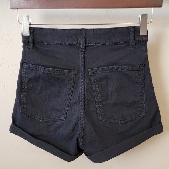 H&M Divided Folded Cuff Black Denim Shorts - Picture 5 of 12